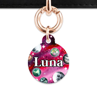 Bailey And Bone Pet ID Tags Circle / Rose Gold Crimson Galaxy Pet Tag