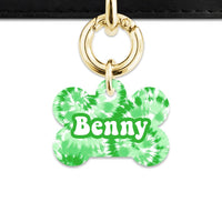 Bailey And Bone Pet ID Tags Green Tie Dye Pet Tag