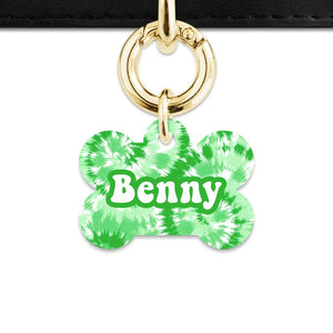 Bailey And Bone Pet ID Tags Green Tie Dye Pet Tag