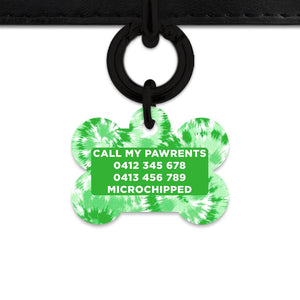 Bailey And Bone Pet ID Tags Green Tie Dye Pet Tag