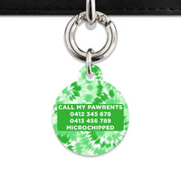 Bailey And Bone Pet ID Tags Green Tie Dye Pet Tag