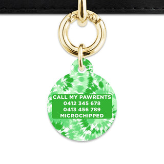 Bailey And Bone Pet ID Tags Green Tie Dye Pet Tag