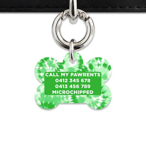 Bailey And Bone Pet ID Tags Green Tie Dye Pet Tag