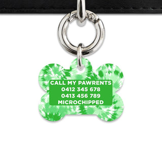 Bailey And Bone Pet ID Tags Green Tie Dye Pet Tag