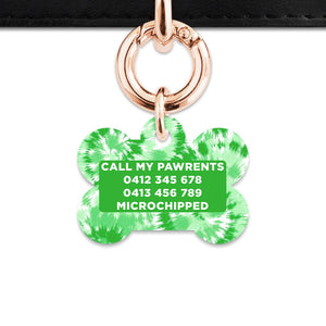 Bailey And Bone Pet ID Tags Green Tie Dye Pet Tag