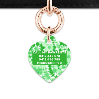 Bailey And Bone Pet ID Tags Green Tie Dye Pet Tag