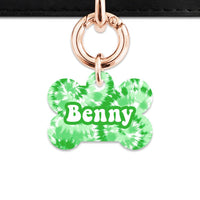 Bailey And Bone Pet ID Tags Green Tie Dye Pet Tag