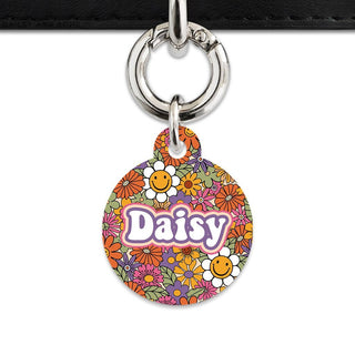 Bailey And Bone Pet ID Tags Circle / Silver Groovy Garden Pet Tag