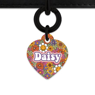 Bailey And Bone Pet ID Tags Heart / Black Groovy Garden Pet Tag