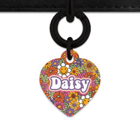 Bailey And Bone Pet ID Tags Heart / Black Groovy Garden Pet Tag