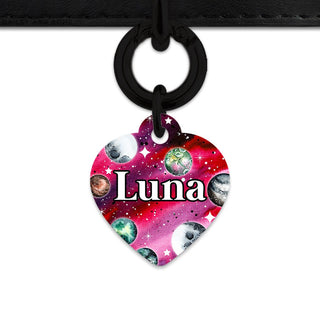 Bailey And Bone Pet ID Tags Heart / Black Crimson Galaxy Pet Tag