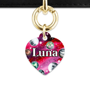 Bailey And Bone Pet ID Tags Heart / Gold Crimson Galaxy Pet Tag