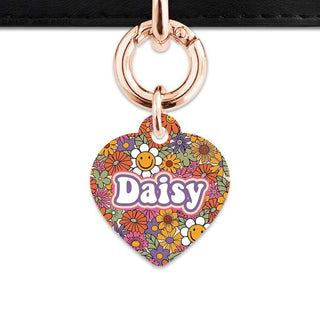 Bailey And Bone Pet ID Tags Heart / Rose Gold Groovy Garden Pet Tag