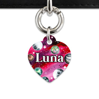 Bailey And Bone Pet ID Tags Heart / Silver Crimson Galaxy Pet Tag