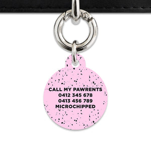 Bailey And Bone Pet ID Tags Light Pink And Black Speck Pet Tag