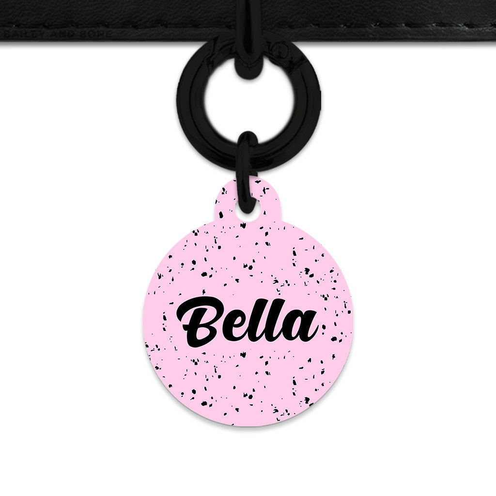 Bailey And Bone Pet ID Tags Light Pink And Black Speck Pet Tag