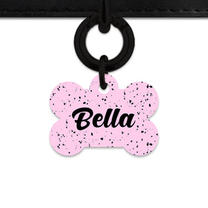 Bailey And Bone Pet ID Tags Light Pink And Black Speck Pet Tag