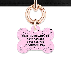 Bailey And Bone Pet ID Tags Light Pink And Black Speck Pet Tag