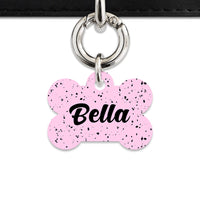 Bailey And Bone Pet ID Tags Light Pink And Black Speck Pet Tag