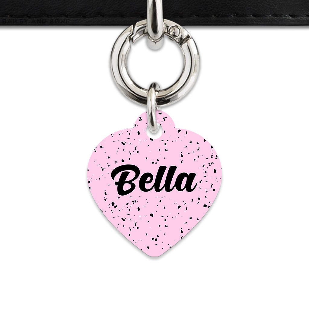 Bailey And Bone Pet ID Tags Light Pink And Black Speck Pet Tag