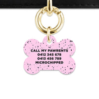 Bailey And Bone Pet ID Tags Light Pink And Black Speck Pet Tag