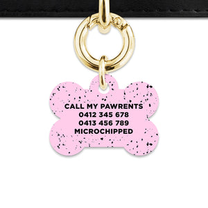 Bailey And Bone Pet ID Tags Light Pink And Black Speck Pet Tag