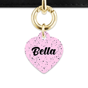 Bailey And Bone Pet ID Tags Light Pink And Black Speck Pet Tag