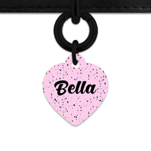Bailey And Bone Pet ID Tags Light Pink And Black Speck Pet Tag