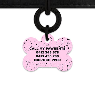 Bailey And Bone Pet ID Tags Light Pink And Black Speck Pet Tag