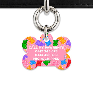 Bailey And Bone Pet ID Tags Light Pink Gummy Bears Pet Tag