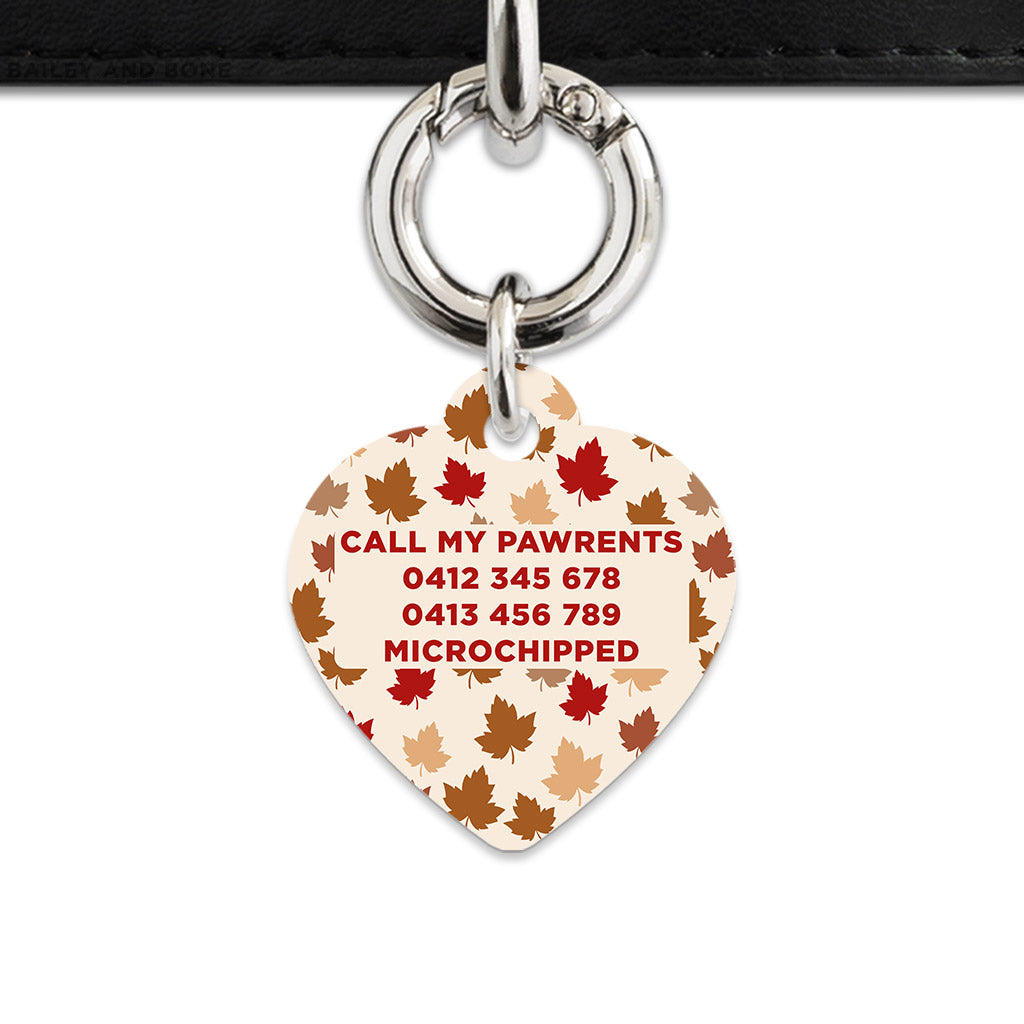 Bailey And Bone Pet ID Tags Maple Leaves Pet Tag