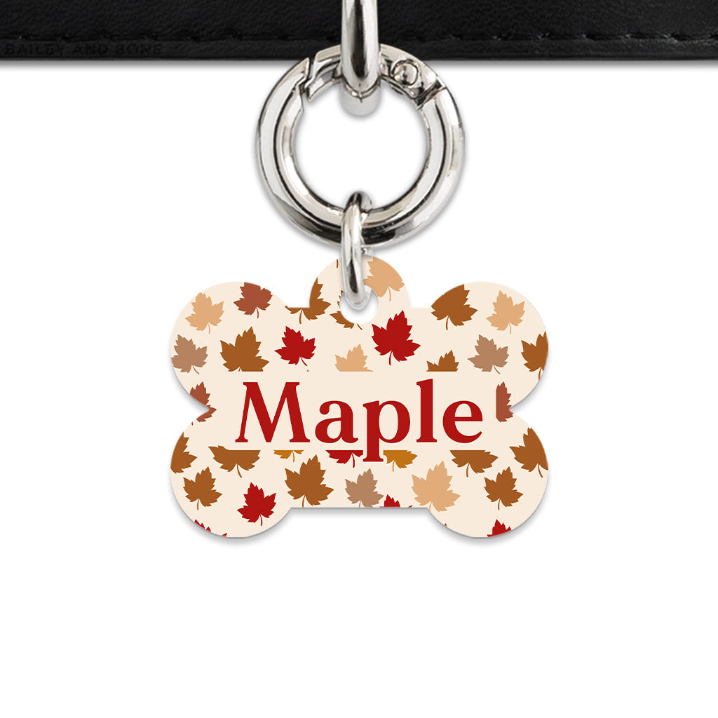 Bailey And Bone Pet ID Tags Maple Leaves Pet Tag