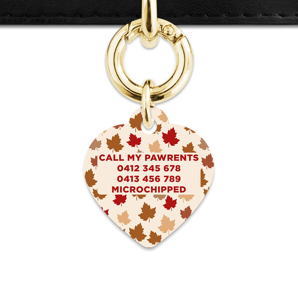 Bailey And Bone Pet ID Tags Maple Leaves Pet Tag