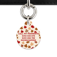 Bailey And Bone Pet ID Tags Maple Leaves Pet Tag