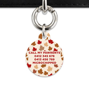 Bailey And Bone Pet ID Tags Maple Leaves Pet Tag