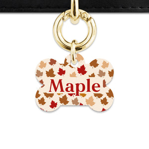 Bailey And Bone Pet ID Tags Maple Leaves Pet Tag