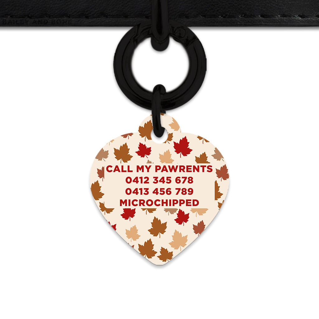 Bailey And Bone Pet ID Tags Maple Leaves Pet Tag