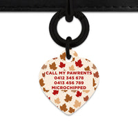 Bailey And Bone Pet ID Tags Maple Leaves Pet Tag
