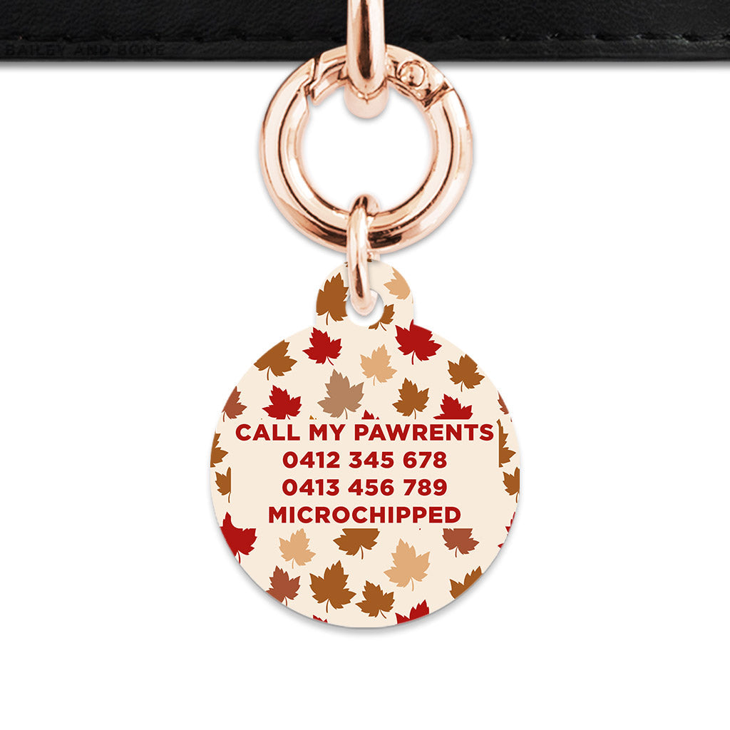 Bailey And Bone Pet ID Tags Maple Leaves Pet Tag