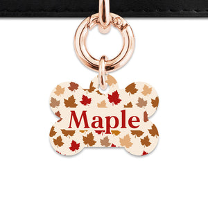 Bailey And Bone Pet ID Tags Maple Leaves Pet Tag