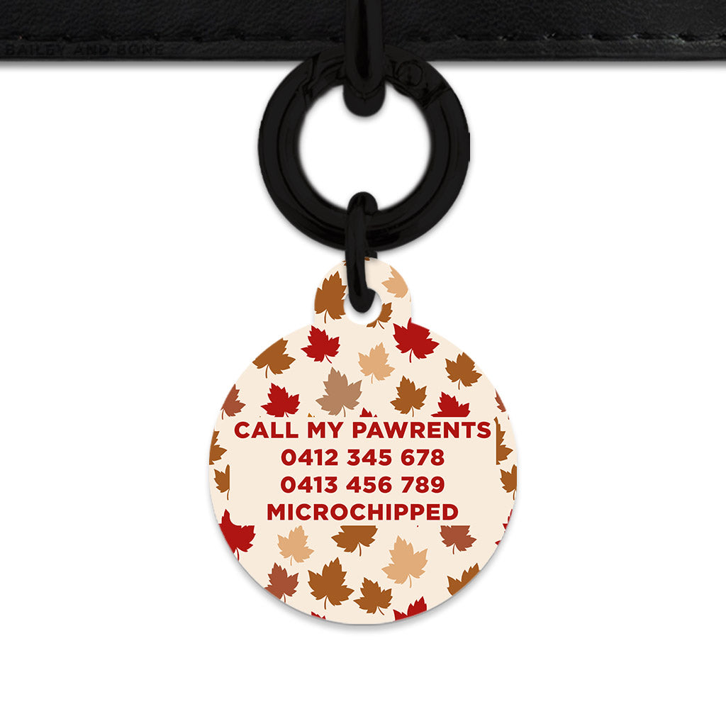 Bailey And Bone Pet ID Tags Maple Leaves Pet Tag