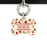 Bailey And Bone Pet ID Tags Maple Leaves Pet Tag