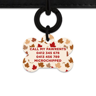 Bailey And Bone Pet ID Tags Maple Leaves Pet Tag