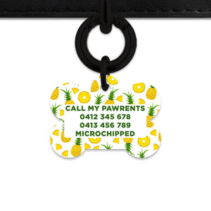 Bailey And Bone Pet ID Tags Pineapple Pattern Pet Tag