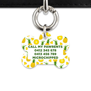 Bailey And Bone Pet ID Tags Pineapple Pattern Pet Tag