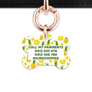Bailey And Bone Pet ID Tags Pineapple Pattern Pet Tag