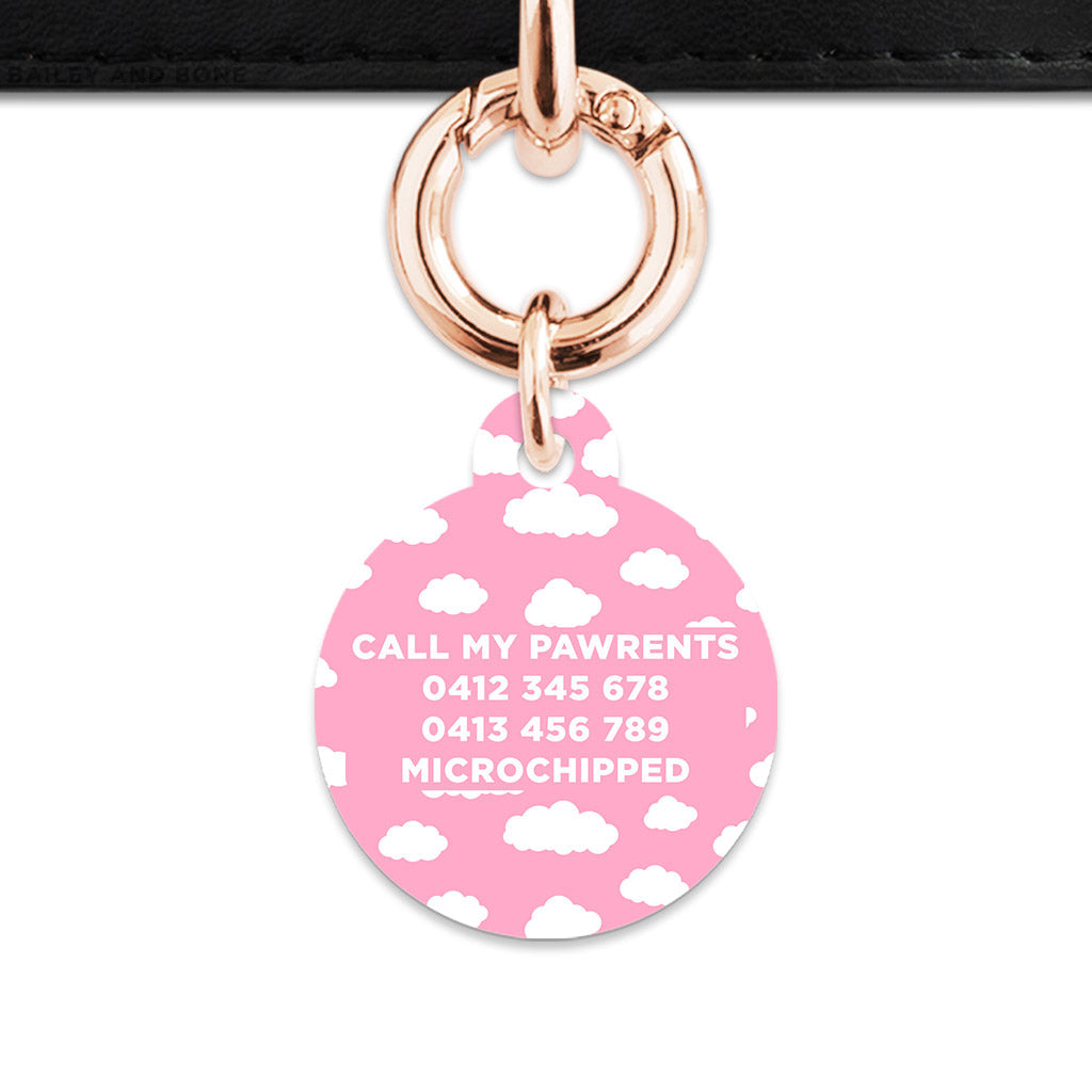 Bailey And Bone Pet ID Tags Pink Sky Pet Tag