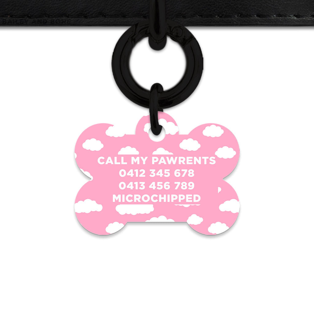 Bailey And Bone Pet ID Tags Pink Sky Pet Tag