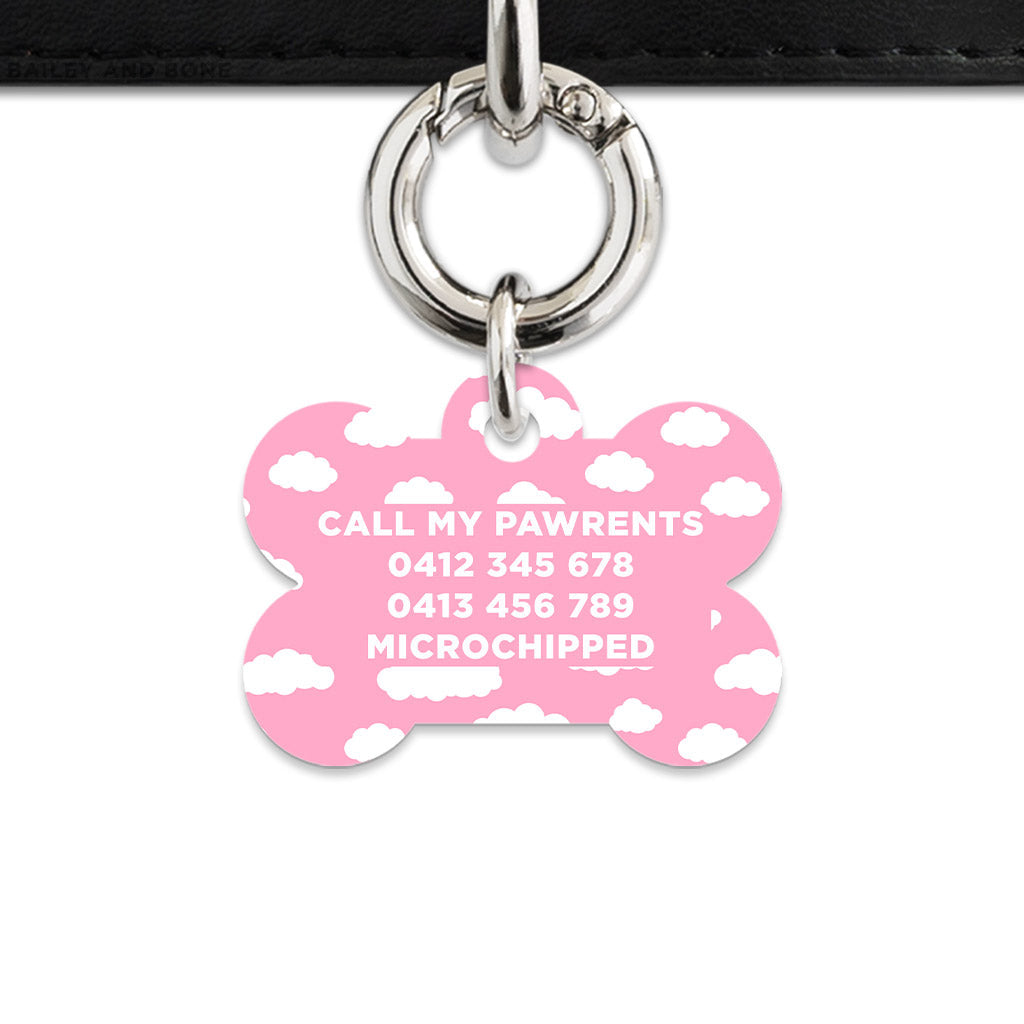 Bailey And Bone Pet ID Tags Pink Sky Pet Tag