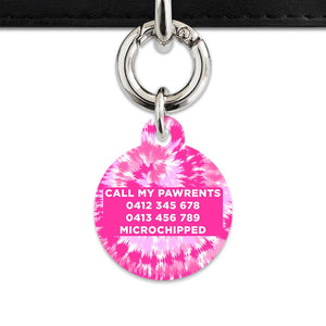 Bailey And Bone Pet ID Tags Pink Tie Dye Pet Tag